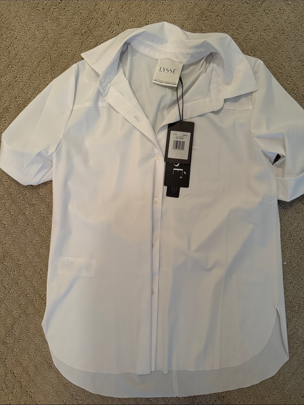 Lysse White Short-Sleeve Button-Front Shirt